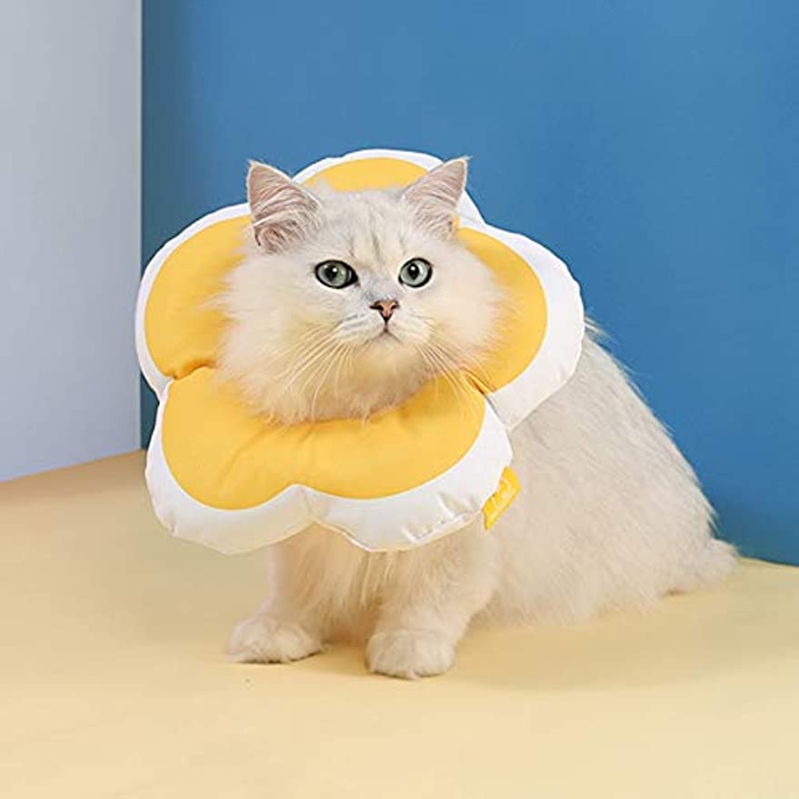 エリザベスカラー 猫 犬 保護カバー 引っ掻き防止 お花 イエロー Amazon | 猫 エリザベスカラー 犬用 夏 エリザベス カラー 犬 花柄